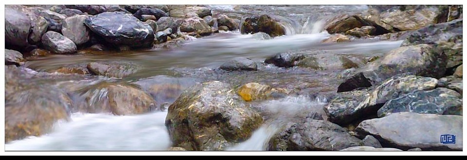 3/7 . La Durance à Briançon. Filtre gris neutre, pose de 8 secondes/image.